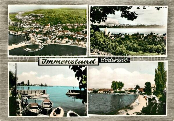 Immenstaad Bodensee Gesamtansicht mit Alpenpanorama Hafen U