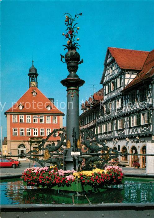 Schorndorf Wuerttemberg Marktbrunnen Rathaus Palmscher Apotheke