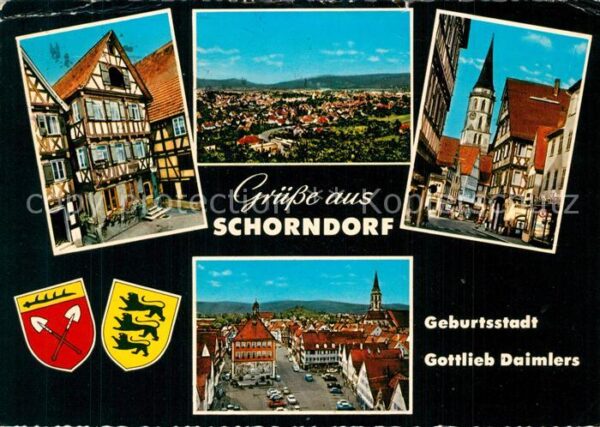 Schorndorf Wuerttemberg Stadtpanorama Altstadt Fachwerkhäuser K