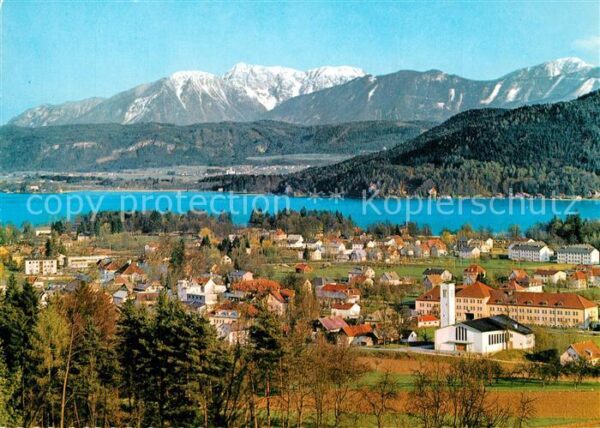 Krumpendorf Woerthersee Panorama Blick gegen Hochobir Karawanke
