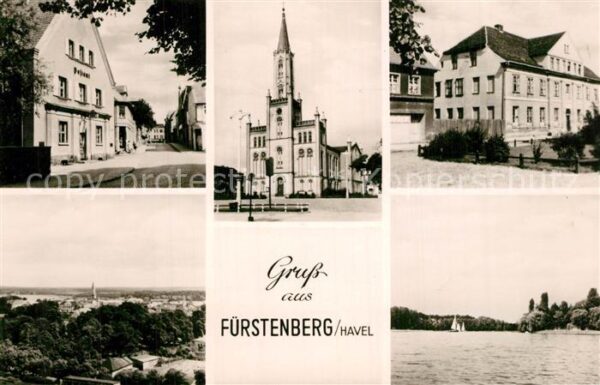 Fuerstenberg Havel Postamt Markt Kirche Panorama Partie am
