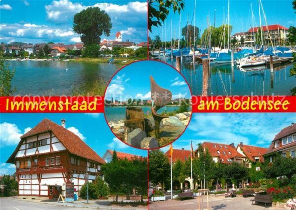 Immenstaad Bodensee Uferpartie am See Yachthafen Fachwerkha