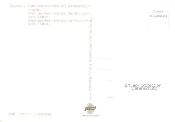 Uppsala Carolina Rediviva und Wennerberg Statue – Bild 2