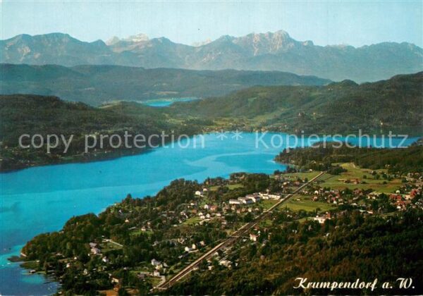 Krumpendorf Woerthersee Alpenpanorama Fliegeraufnahme