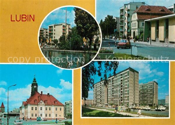Lubin Lueben Stadtansichten Wohnsiedlung Hochhäuser