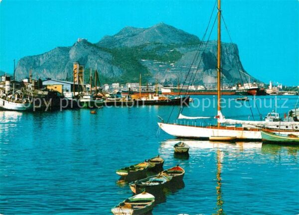Palermo Sicilia Veduta del porto e Monte Pellegrino