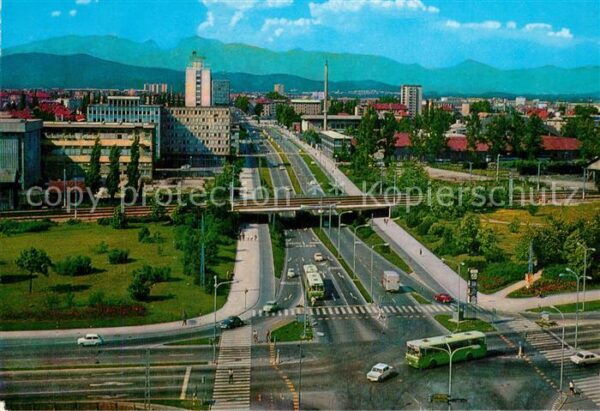 Ljubljana Laibach Stadtpanorama mit Stadtautobahn