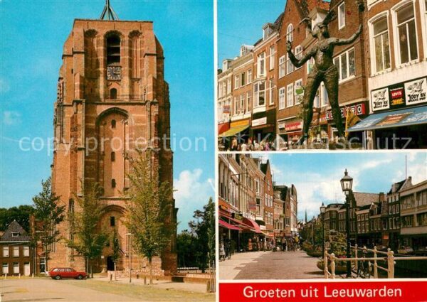 Leeuwarden Kirche Statue Innenstadt Kanal