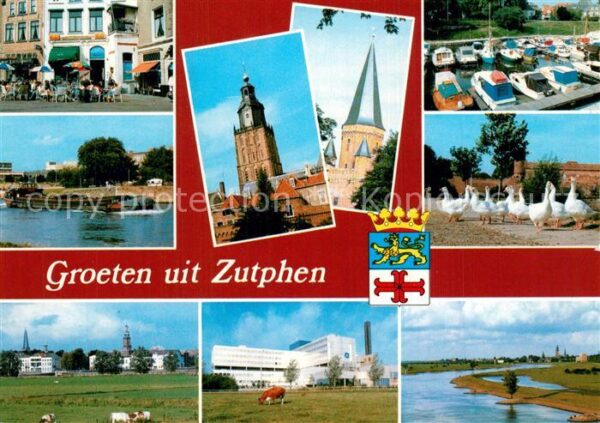 Zutphen Teilansichten Kirche Hafen Frachtkahn V