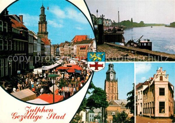 Zutphen Markt Innenstadt Kirche Partie am Fluss