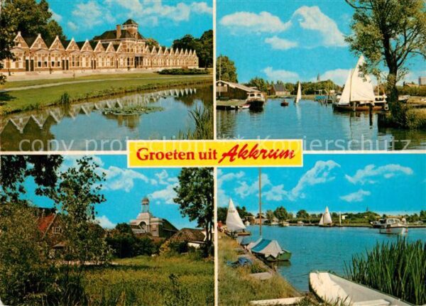 Akkrum Teilansichten Kanal Hafen Boote