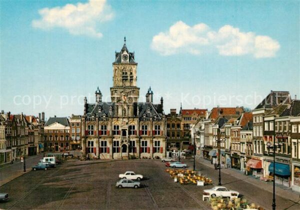 Delft Markt met Stadhuis