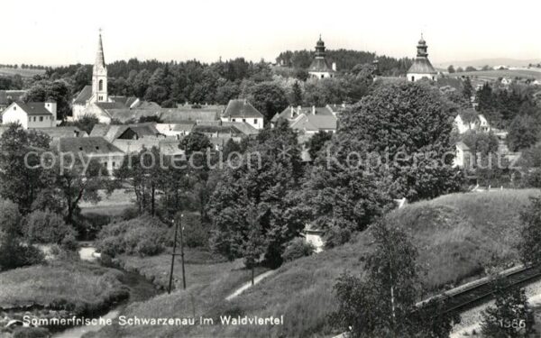 Schwarzenau Niederoesterreich Ortsansicht mit Kirchen Sommerfrische