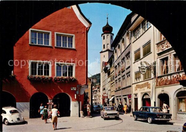 Feldkirch Vorarlberg Blick vom Marktplatz zur Liebfrauenkirc