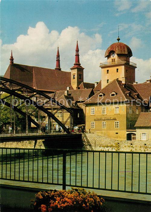 Leoben Altstadt Brücke Partie am Fluss