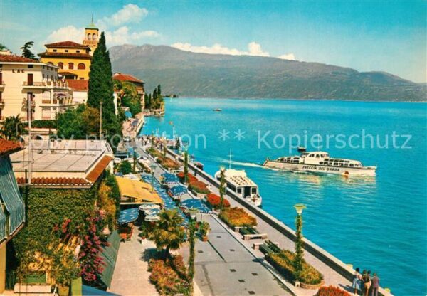 Gardone Garda Panorama Uferpromenade Gardasee Fähre