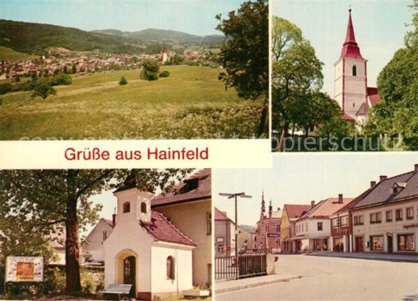 Hainfeld Niederoesterreich Landschaftspanorama Motiv mit Kirche Ka