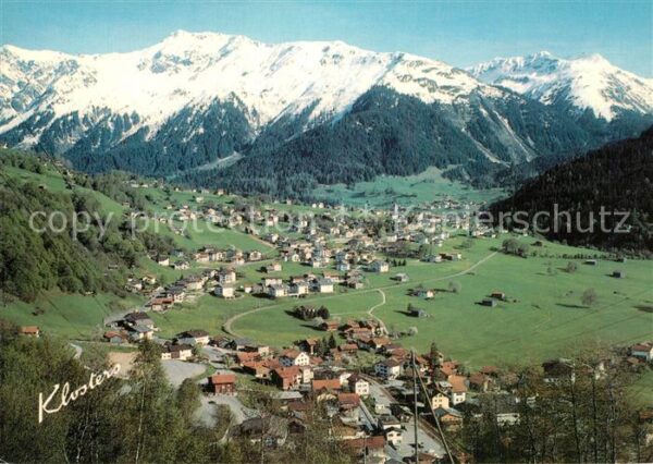 Klosters Dorf Panorama Gäuggeli Quartier mit Gatschie