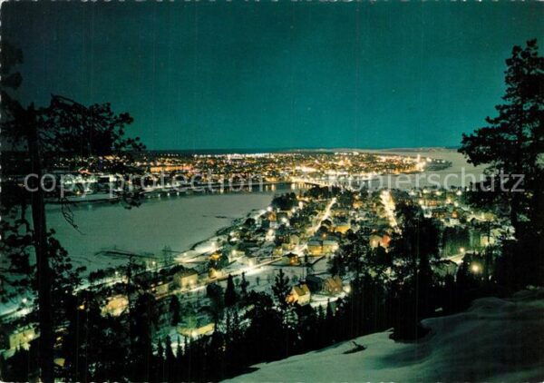 Oestersund fran Frösön Nachtaufnahme