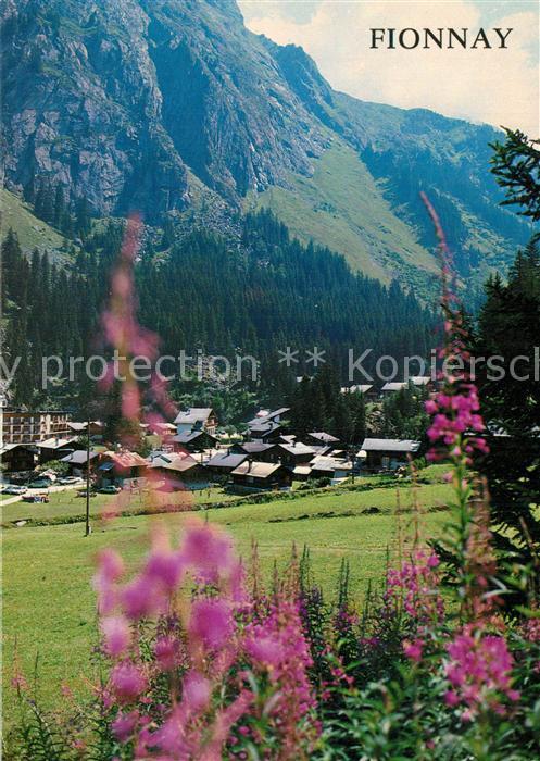 Fionnay Vue Generale du village au pied du barr