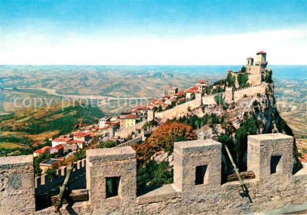 San Marino Repubblica Panorama Alte Stadtmauern