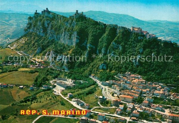 San Marino Repubblica Panorama aereo del Monte Titano