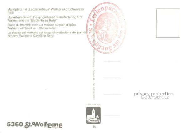St Wolfgang Salzkammergut Marktplatz mit Lebzelterhaus Wallner un – Bild 2