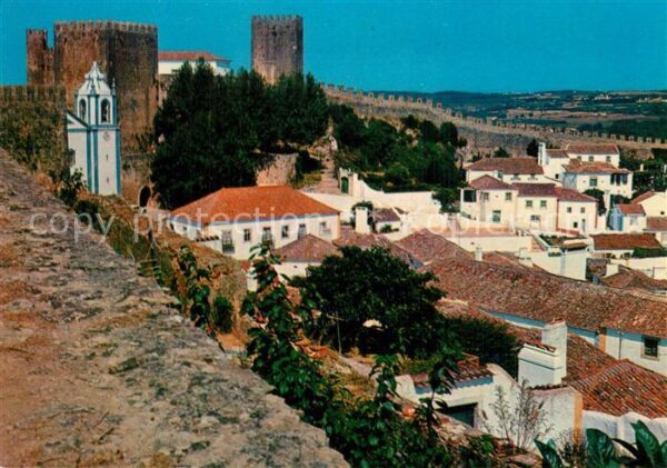 Obidos Vista parcial Castelo