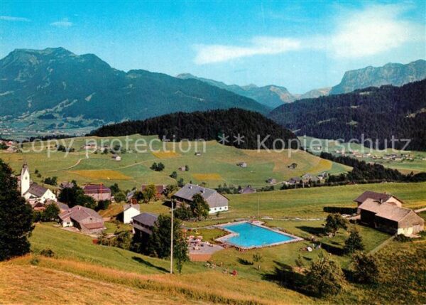Schwarzenberg Vorarlberg Panorama Schwimmbad Blick gegen Winters