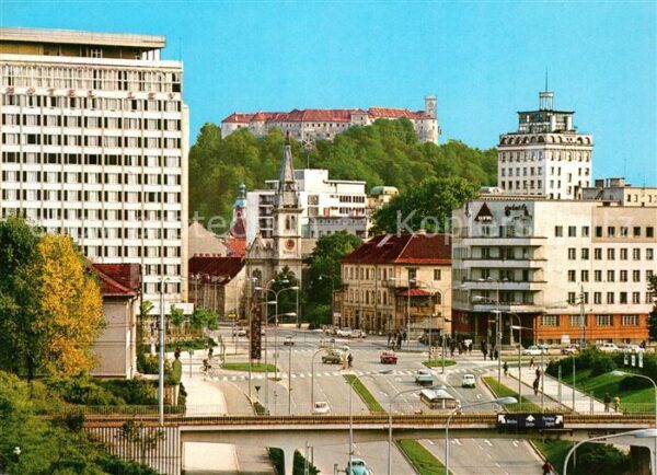 Ljubljana Laibach Innenstadt Blick zum Schloss