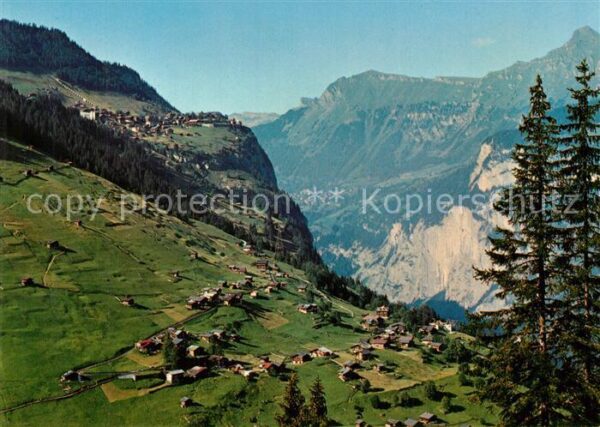 Gimmelwald Interlaken und Mürren Blick gegen Wengen Männliche
