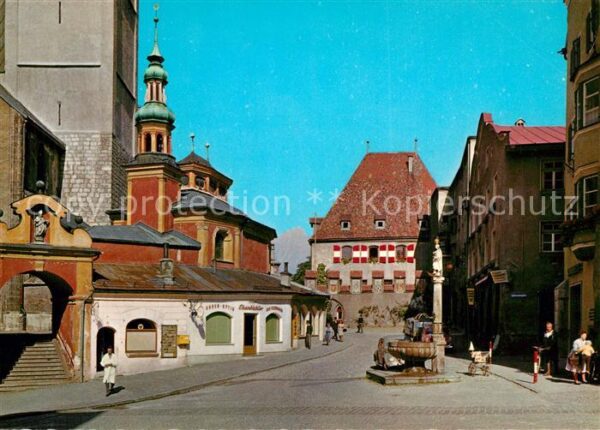 Hall Tirol Oberer Stadtplatz mit Marienbrunnen und