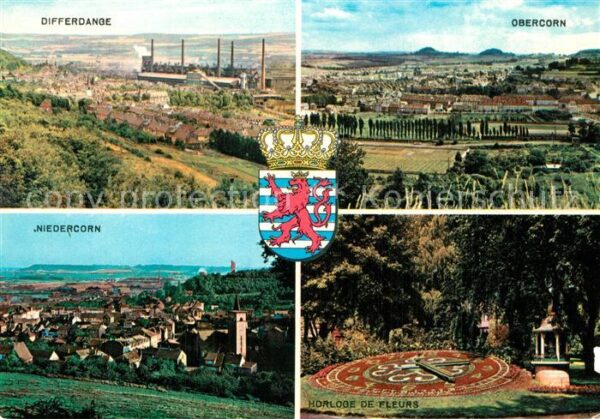 Differdange mit Obercorn Niedercorn Horloge des Fle