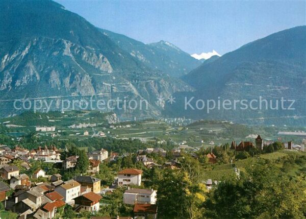 Sierre VS Vue de Sierre vers le Val d_Anniviers