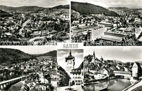 Baden AG Panorama Teilansichten Stadttor