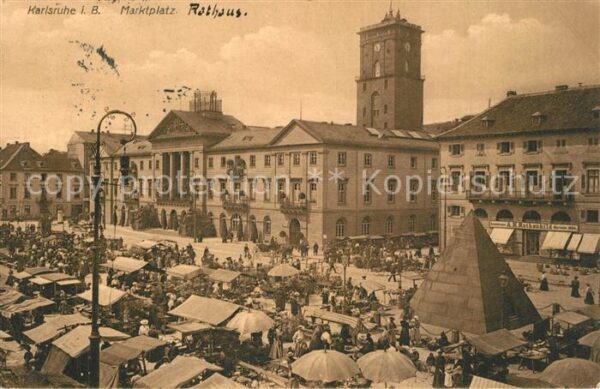 Karlsruhe Baden Marktplatz Rathaus