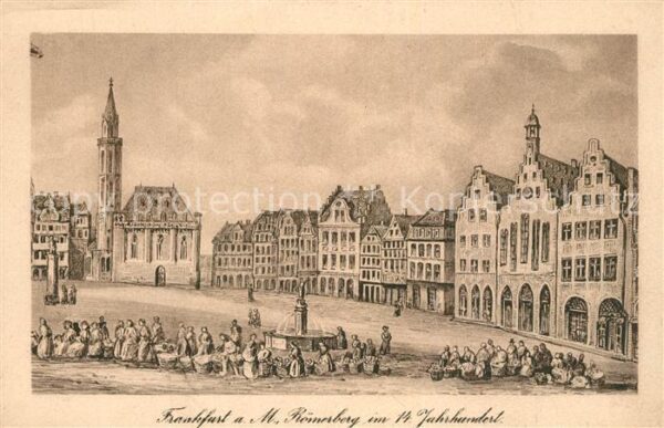 Frankfurt Main Römerberg im 14. Jhdt