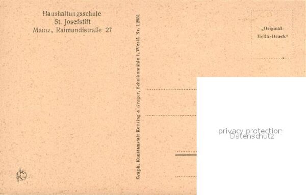 Mainz Rhein Haushaltungsschule St Josefstift Am Spr – Bild 2