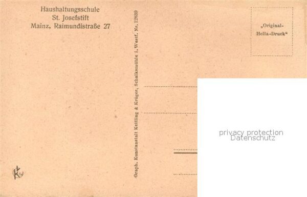 Mainz Rhein Haushaltungsschule St Josefstift Probek – Bild 2