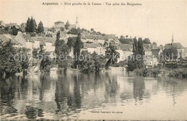 Argenton-sur-Creuse Rive gauche de la Creuse vue prise des
