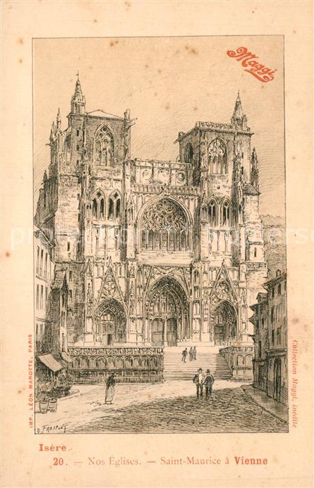 Vienne Isere Eglise Saint Maurice Dessin Künstlerkar