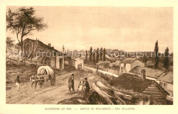 Bourbonne-les-Bains en 1830 Sortie de la ville Rue Vellonne