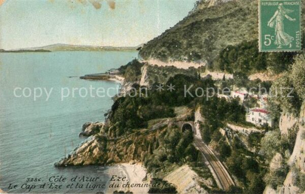 Eze 06 Cap d_Eze et ligne de chemin de fer Côt