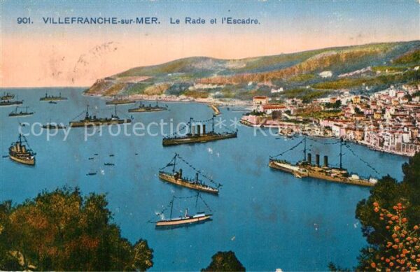 Villefranche-sur-Mer La rade et l'escadre