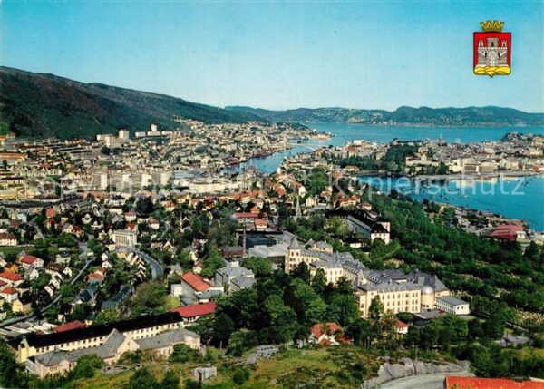 Bergen Norwegen Panorama with Haukeland Infirmary in th