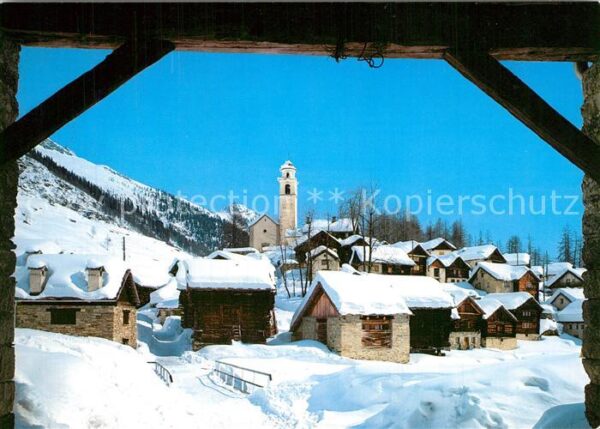 Bosco Gurin Walserdorf im Tessin im Winter