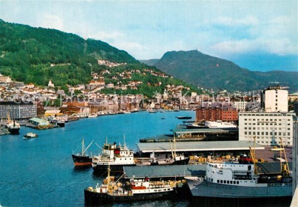 Bergen Norwegen Utsikt over Vagen
