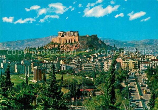 Athenes Athen Panorama mit Blick zur Akropolis
