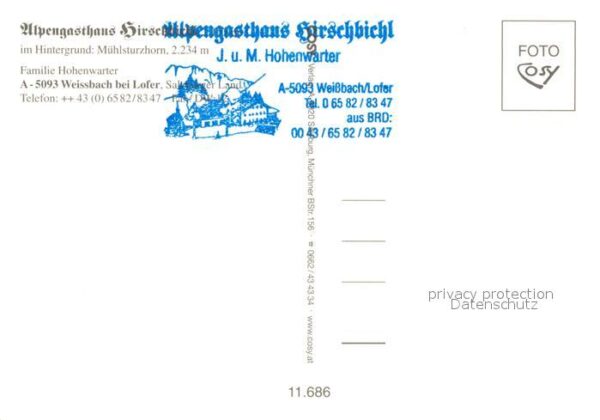 Weissbach Lofer Alpengasthaus Hirschbichl gegen Mühlstu – Bild 2