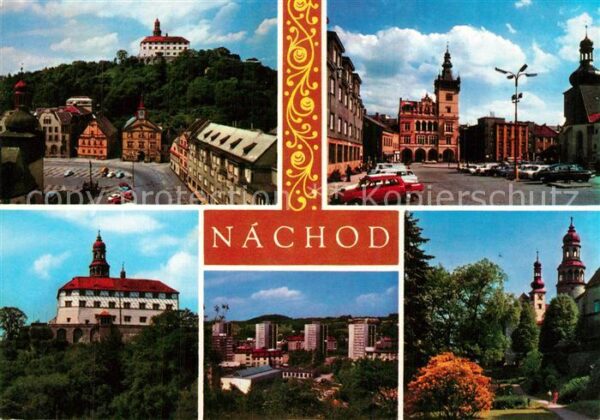 Nachod Tschechien Ansicht mit Schloss Park Marktplatz Woh
